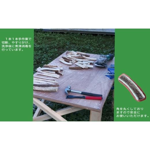 ふるさと納税 雑貨・日装具 手あそび 北海道 陸別町 りくべつ エゾシカの角 犬の手あそび 半割り振り 中大きさ(約15糎) 2本 仕かける 犬 手あそび 北海道 陸別町