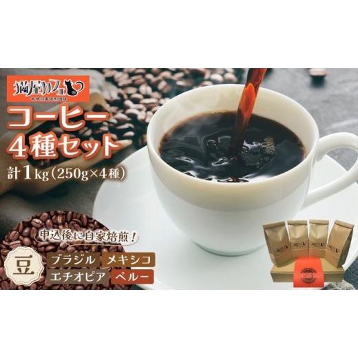 ふるさと納税 コーヒー コーヒー豆 福岡県 那珂川市 申込後に自家焙煎 コーヒー 魅惑のスペシャルティコーヒー 4種セット 豆 1kg 豆/通常配送