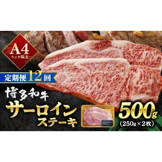 ふるさと納税 牛肉 サーロイン 福岡県 那珂川市 定期便・全12回 A4ランク以上 博多和牛 サーロインステーキ 500g(250g×2枚)|サーロインステーキ サーロイ…