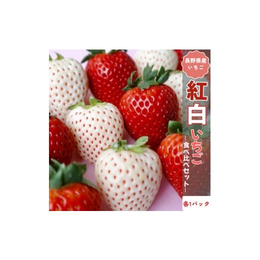 ふるさと納税 いちご 長野県 中野市 2026年発送 長野県産 紅白いちごのたべくらべセット 各1パック 400g 1705546