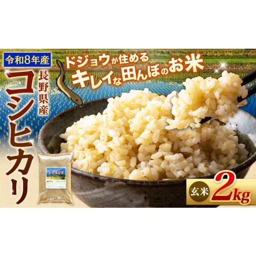 ふるさと納税 玄米 長野県 松川村 令和8年産先行予約 どじょうのいる田んぼのお米 コシヒカリ 信州安曇野松川村産|玄米 2kg 有機肥料 低農薬 自然栽培 安曇…