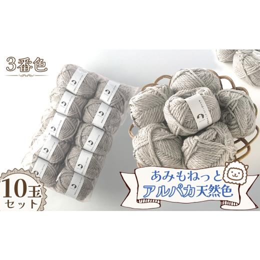 ふるさと納税 手芸 愛知県 江南市 毛糸 あみもねっとアルパカ 天然色 3番色10玉セット / 毛糸 アルパカ ウール混 編み物 手編み 柔らかい 軽い なめらか 秋冬…