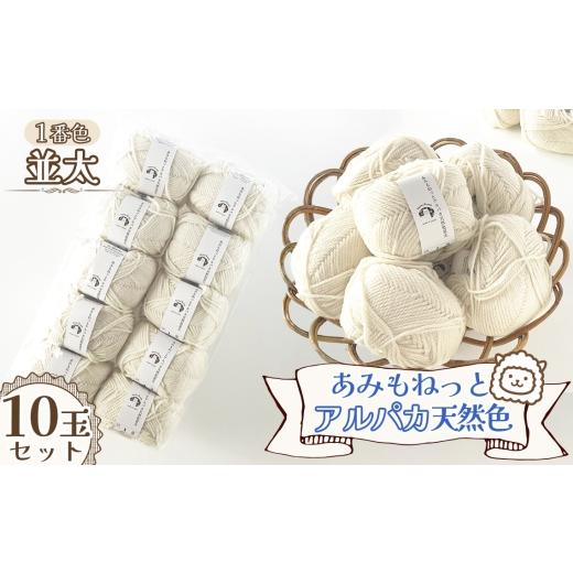 ふるさと納税 手芸 愛知県 江南市 毛糸 あみもねっとアルパカ天然色並太 1番色10玉セット / 毛糸 アルパカ ウール混 編み物 手編み 柔らかい 軽い なめらか …