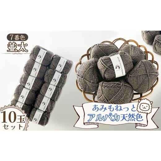 ふるさと納税 手芸 愛知県 江南市 毛糸 あみもねっとアルパカ天然色並太 7番色10玉セット / 毛糸 アルパカ ウール混 編み物 手編み 柔らかい 軽い なめらか …