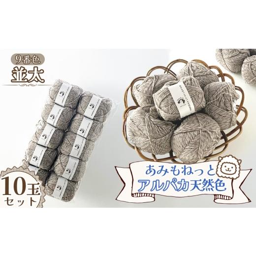 ふるさと納税 手芸 愛知県 江南市 毛糸 あみもねっとアルパカ天然色並太 9番色10玉セット / 毛糸 アルパカ ウール混 編み物 手編み 柔らかい 軽い なめらか …