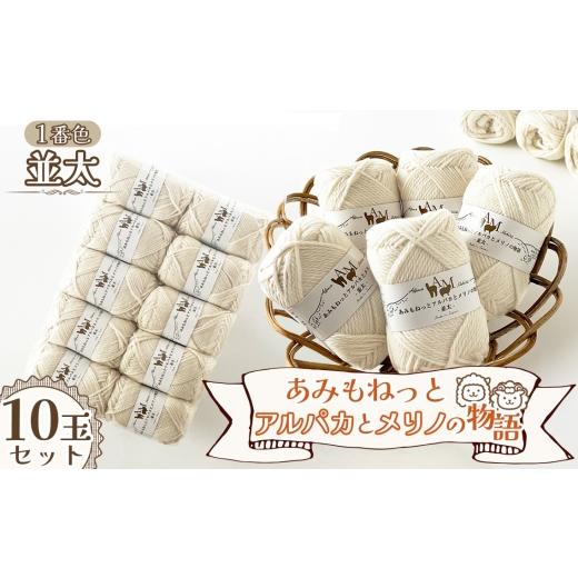 ふるさと納税 手芸 愛知県 江南市 毛糸 あみもねっとアルパカとメリノの物語並太 1番色10玉セット / 毛糸 並太 アルパカ メリノウール 編みやすい やわらかい…
