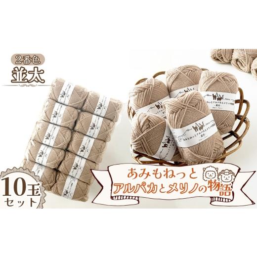 ふるさと納税 手芸 愛知県 江南市 毛糸 あみもねっとアルパカとメリノの物語並太 2番色10玉セット / 毛糸 並太 アルパカ メリノウール 編みやすい やわらかい…