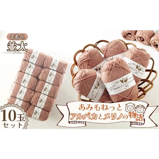 ふるさと納税 手芸 愛知県 江南市 毛糸 あみもねっとアルパカとメリノの物語並太 4番色10玉セット / 毛糸 並太 アルパカ メリノウール 編みやすい やわらかい…