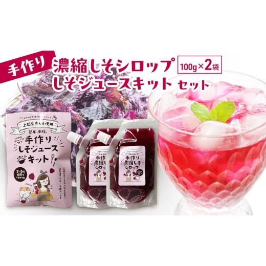 ふるさと納税 加工品等 新潟県 上越市 手作り濃縮しそシロップ100g×2袋とジュースキットセット 紫蘇 紫蘇ジュース しそジュース 上越市