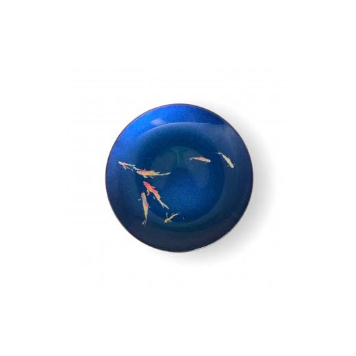 ふるさと納税 金工品 和歌山県 海南市 丸小皿 鯉 マジョブルー [NF264] マジョブルー