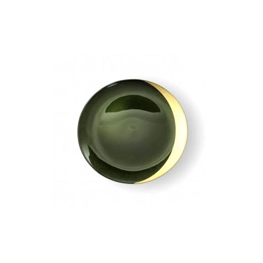 ふるさと納税 金工品 和歌山県 海南市 丸小皿 三日月 梨地グリーン [NF271] 梨地グリーン