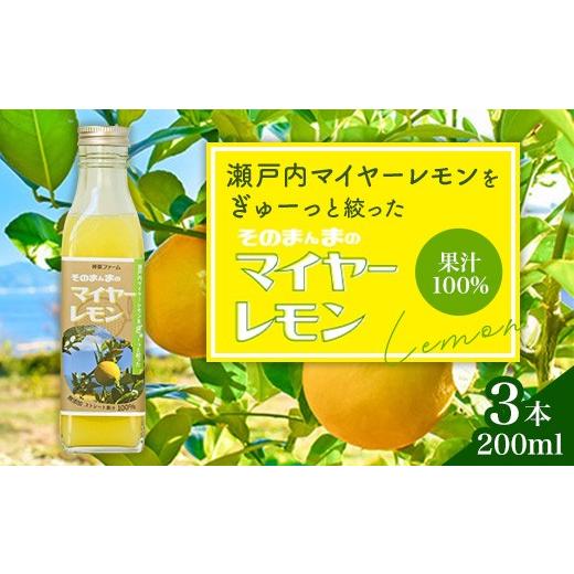 ふるさと納税 果汁飲料 山口県 岩国市 そのまんまのマイヤーレモン 果汁 100% 200ml 3本 無添加 岩国産 瀬戸内 神東ファーム