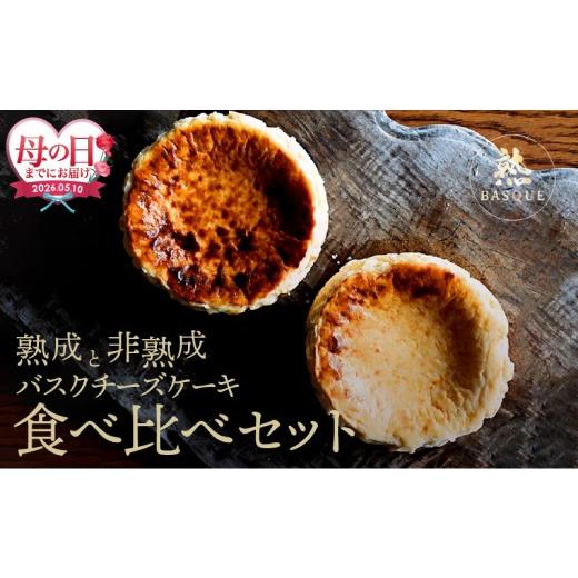 ふるさと納税 ケーキ・カステラ チーズケーキ 北海道 浜中町 母の日までにお届け 熟成と非熟成バスクチーズケーキ食べ比べセット_H0041-101-mo 母の日までに…