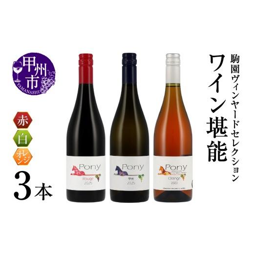 ふるさと納税 ワイン セット 山梨県 甲州市 駒園ヴィンヤードセレクション ワイン堪能3本セット(KSB)C3-655 ワイン 白ワイン 赤ワイン オレンジワイン 甲州…