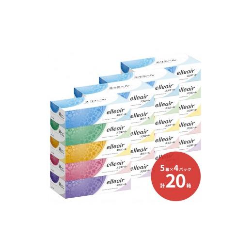 ふるさと納税 雑貨・日用品 静岡県 富士宮市 0012-10-04 エリエール ティシュー 180組×5箱×4パック (20箱) ティッシュ ティッシュペーパー ボックスティッ…