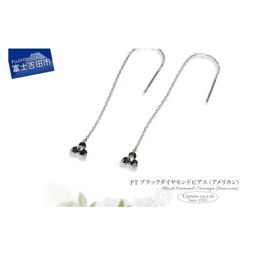 ふるさと納税 アクセサリー ピアス 山梨県 富士吉田市 PT ブラックダイヤモンドアメリカンピアス CS-707 PT(プラチナ) CS-707
