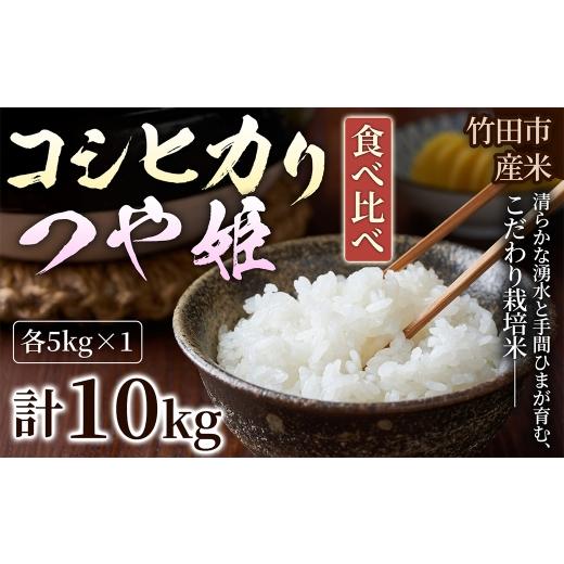 ふるさと納税 米 コシヒカリ 大分県 竹田市 人気の2銘柄を食べ比べ 厳選国産米 2種セット コシヒカリ × つや姫 ( 各5kg 計10kg )