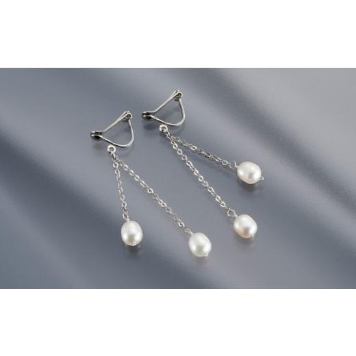 ふるさと納税 アクセサリー 大阪府 大東市 102510-1 揺れてエレガント「淡水パールソフトフィットイヤリング」