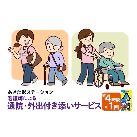 ふるさと納税 体験チケット 秋田県 八郎潟町 付き添い 看護師による通院・外出付き添いサービス 1回 約4時間 レターパックライトでお届け 八郎潟 通院支援 外…