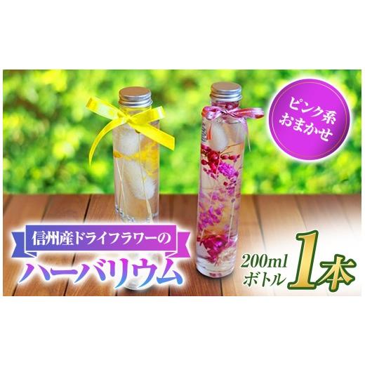 ふるさと納税 雑貨・日用品 インテリア 長野県 原村 アルル 信州産 ドライフラワー の ハーバリウム 1本 ピンク系 おまかせ | ドライフラワー ハーバリウム …