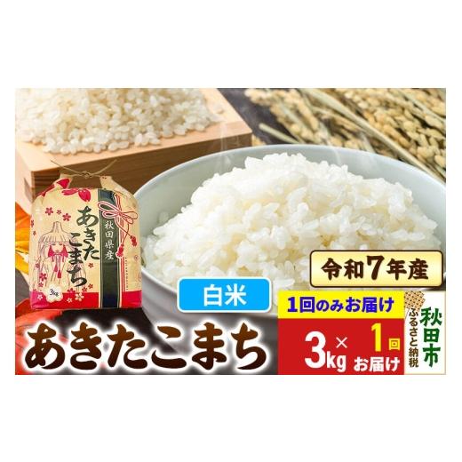 ふるさと納税 米 あきたこまち 秋田県 秋田市 あきたこまち 3kg 令和7年産 1回のみお届け 白米 秋田県産
