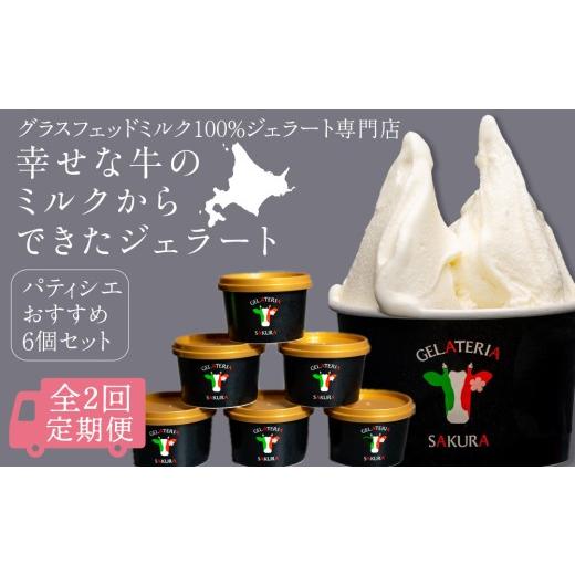 ふるさと納税 アイス・ヨーグルト ジェラート 北海道 天塩町 定期便2ヵ月 幸せな牛のミルクからできたジェラート パティシエおすすめ6個セット (株)SAKURA ST…