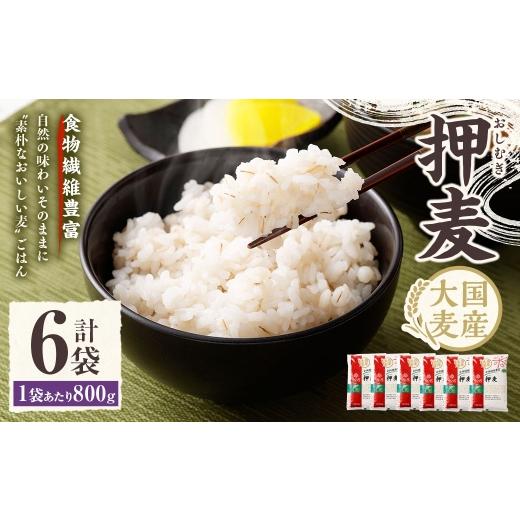 ふるさと納税 雑穀 山梨県 中央市 押麦 800g×6袋 雑穀 雑穀米 麦ごはん 常温保存 パックご飯 備蓄 混ぜるだけ 健康