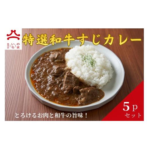 ふるさと納税 惣菜・レトルト 冷凍 広島県 東広島市 やまいち特製 特選和牛すじカレー 220g×5袋
