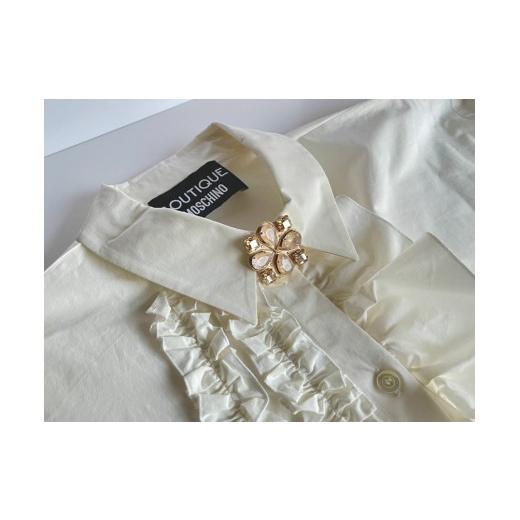 ふるさと納税 アクセサリー ブローチ 大阪府 河内長野市 大粒スワロフスキークリスタルのスクエアブローチ(アイボリー系デライト)