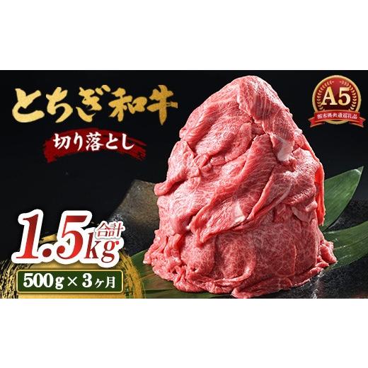ふるさと納税 牛肉 栃木県 鹿沼市 3ヶ月定期便 とちぎ和牛 A5 切り落とし 500g 栃木県共通返礼品・栃木県産 | 肉 牛肉 和牛 国産 切り落とし 栃木県 鹿沼市