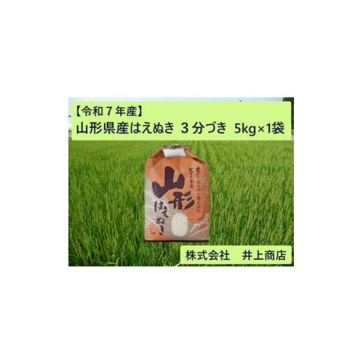ふるさと納税 米 山形県 川西町 令和7年産山形県産はえぬき 3分づき5kg×1袋 1728619