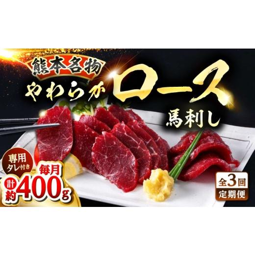 ふるさと納税 馬肉 熊本県 合志市 全3回定期便 新鮮 馬刺し ロース 約400g 馬肉 ブロック タレ付き 株式会社 千興ファーム