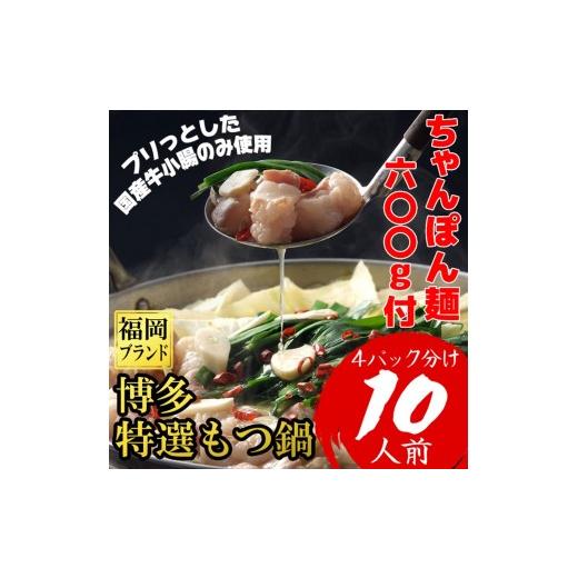 ふるさと納税 牛肉 もつ鍋 福岡県 添田町 10人前 博多特選もつ鍋(プリプリの国産牛小腸のみ使用)(4パック小分けが便利) a0802 炭焼豚丼と塩ホルモンの店 西北…