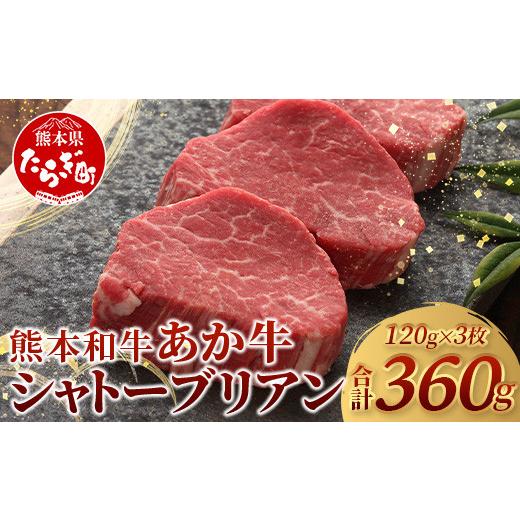ふるさと納税 牛肉 ステーキ 熊本県 多良木町 9月発送 熊本県産 あか牛 極上 シャトーブリアン 計360g (120g×3枚)あか牛 最高級 シャトーブリアン ス テーキ…