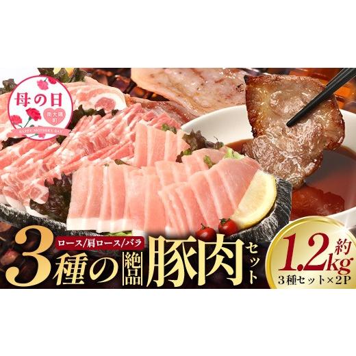 ふるさと納税 肉 ハム 鹿児島県 南大隅町 母の日ギフト 3種の絶品豚肉セット(ロース・肩ロース・豚バラ)約1,200g HK-29-mo│ 母の日 豚 ぶた 肉 焼肉 食べ…