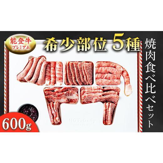 ふるさと納税 牛肉 焼肉・バーベキュー 石川県 七尾市 能登牛プレミアム希少部位5種焼肉食べ比べセット 600g 2025年1月中旬頃より順次発送予定