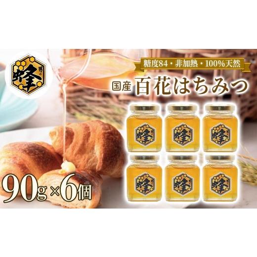 ふるさと納税 加工品等 はちみつ 兵庫県 佐用町 国産純粋はちみつ 男の蜂 (540g 90g×6個) 非加熱 百花はちみつ スッキリとした味わい 自然な甘さ 砂糖不使用 …の画像
