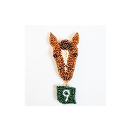 ふるさと納税 アクセサリー ブローチ 北海道 平取町 オーダーメイド品 アドマイヤジャパン(京成杯時)リュネヴィル刺繍ピンブローチ ふるさと納税 人気 おす…