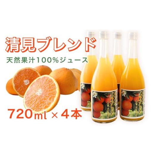 ふるさと納税 果汁飲料 みかん 愛媛県 愛南町 清見ブレンドジュース ストレート 720ml × 4本 中山農園 みかん 蜜柑 果実ミックスジュース 清見 プリンセス 甘…