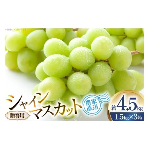 ふるさと納税 ぶどう マスカット 山形県 高畠町 期間限定発送 ぶどう 贈答用 シャインマスカット 約1.5kg 3箱 計4.5kg 治右衛門果樹園 山形県 高畠町 tk06ays…