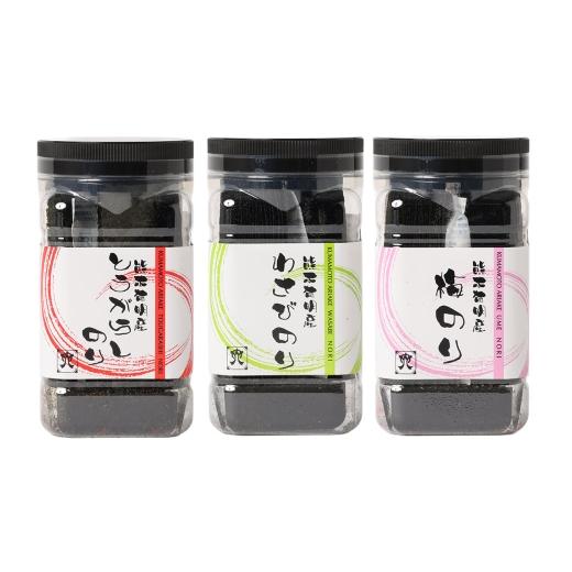 ふるさと納税 乾物 のり 熊本県 熊本市 亀ちゃんの味付海苔 3種 食べ比べセット ( とうがらし ・ わさび ・ 梅 ) ふりかけ のり 海苔 ノリ 食べ比べ セット …