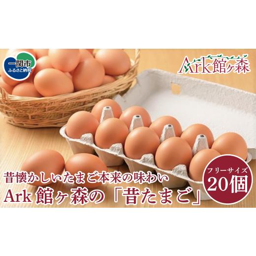 ふるさと納税 卵(鶏、烏骨鶏等) 岩手県 一関市 館ヶ森高原 昔たまご フリーサイズ 20個