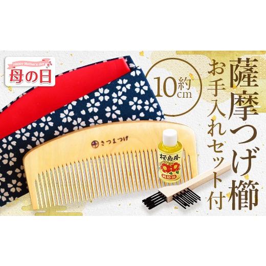 ふるさと納税 伝統技術 鹿児島県 指宿市 母の日ギフト 鹿児島県指定 伝統的工芸品 薩摩つげ櫛(解櫛)お手入れセット付 約10cm(喜多つげ/IB004-003m) 薩摩つげ…