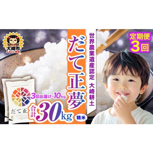 ふるさと納税 米 宮城県 大崎市 定期便《精米》令和7年 宮城県産 だて正夢 10kg(5kg×2)×3回（計30kg） 10kg(5kg×2)×3回（計30kg）_1