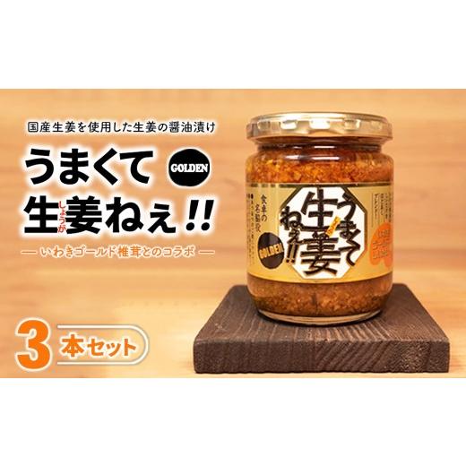 ふるさと納税 調味料・油 たれ 福島県 猪苗代町 うまくて生姜ねぇ ゴールデン 3本セット | しょうが 国産 醤油漬け しいたけ ごはんのお供 お弁当 調味料 おつ…