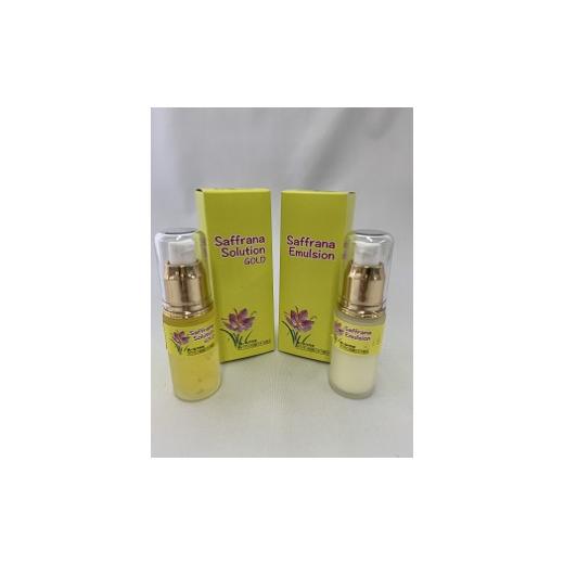 ふるさと納税 化粧水・乳液 美容液・クリーム 埼玉県 鶴ヶ島市 C010-26 サフラーナソリューションゴールド30ml(リニューアル版)とサフラーナエマルション30m…