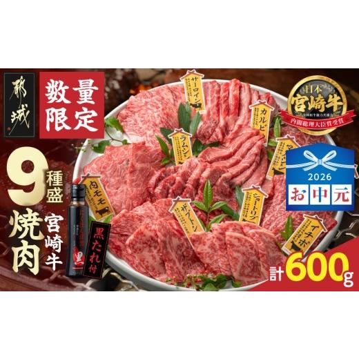 ふるさと納税 牛肉 焼肉・バーベキュー 宮崎県 都城市 お中元 数量限定 宮崎牛9種盛り焼肉セット_22-31-006-600g-SG