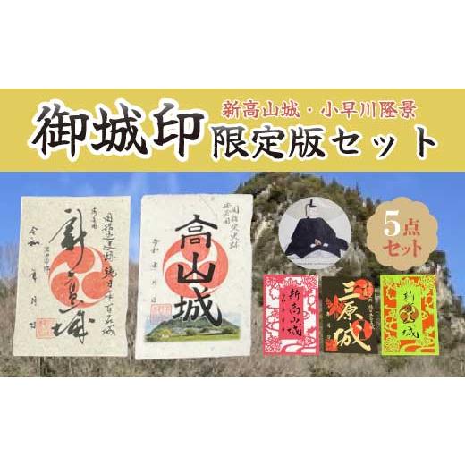 ふるさと納税 雑貨・日用品 広島県 三原市 御城印限定版切り絵5枚セット 新高山城・高山城・三原城・切り絵赤・切り絵緑 和柄 広島県三原市 110005