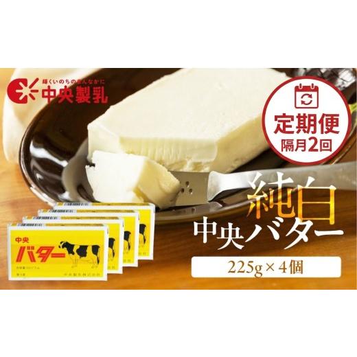 ふるさと納税 加工品等 バター 愛知県 豊橋市 定期便2回 隔月お届け 中央製乳 純白 中央 バター 225g 4個 計8個 乳製品 バター 加塩 バターセット チャーン …