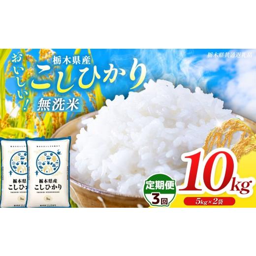 ふるさと納税 米 コシヒカリ 栃木県 那珂川町  栃木県共通返礼品 令和8年度産 定期3回 訳あり 栃木県産コシヒカリ 無洗米 5kg×2 10kg | 定期便 選べる ふるさ…の画像